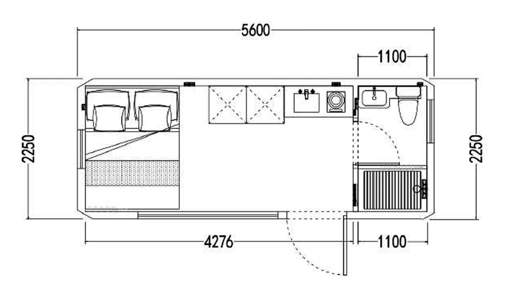 A1 Apple Cabin 5.6m, floor plan