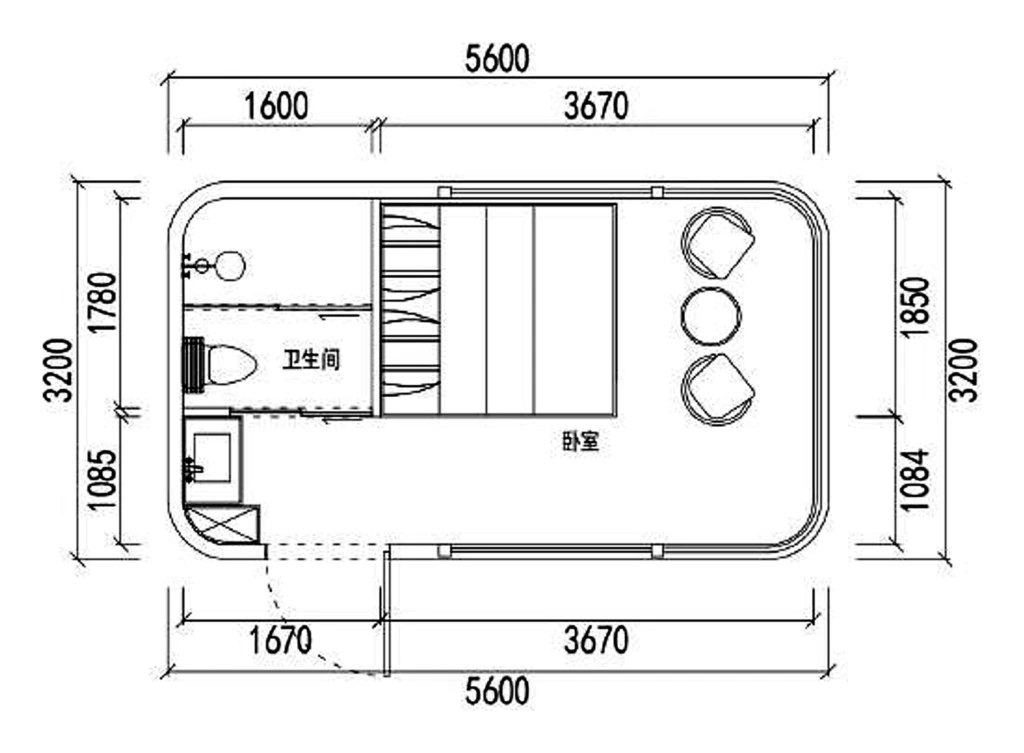 E3 Capsule House, floor plan