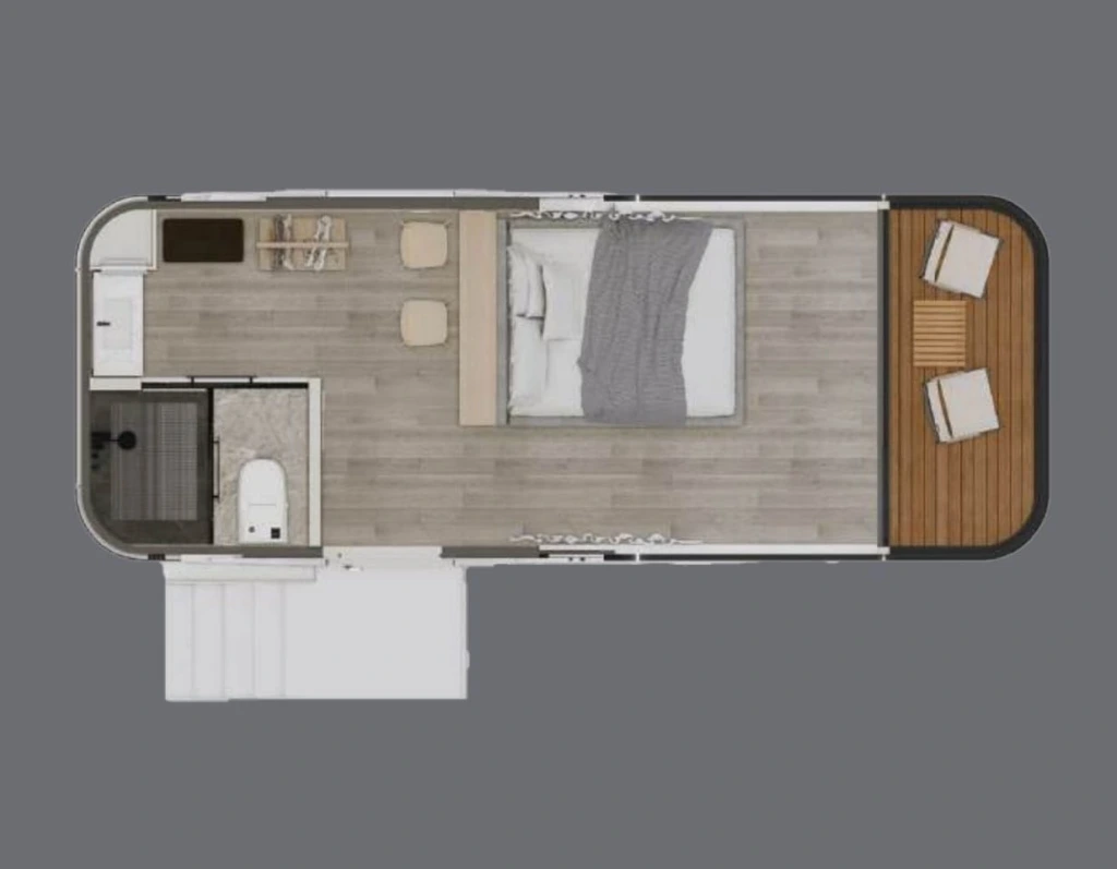 E5 Capsule House, furnished layout