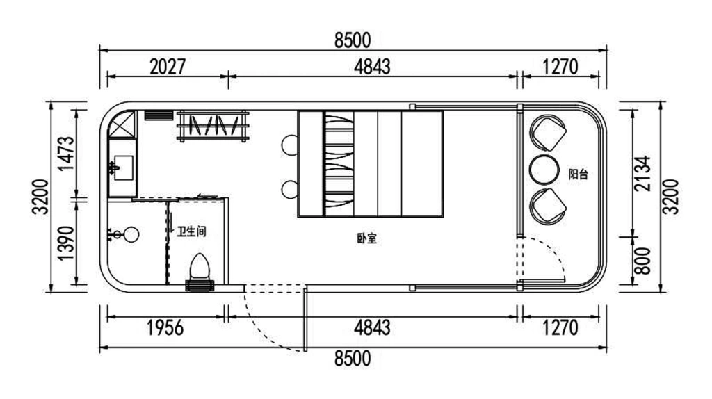 E5 Capsule House, floor plan