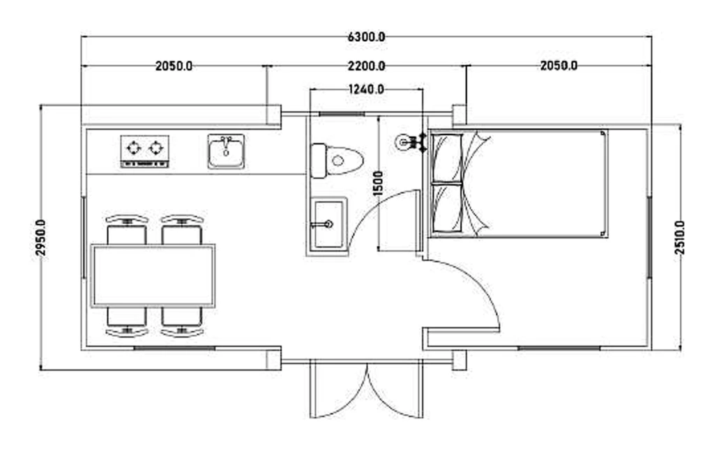 F10 Expandable House, floor plan