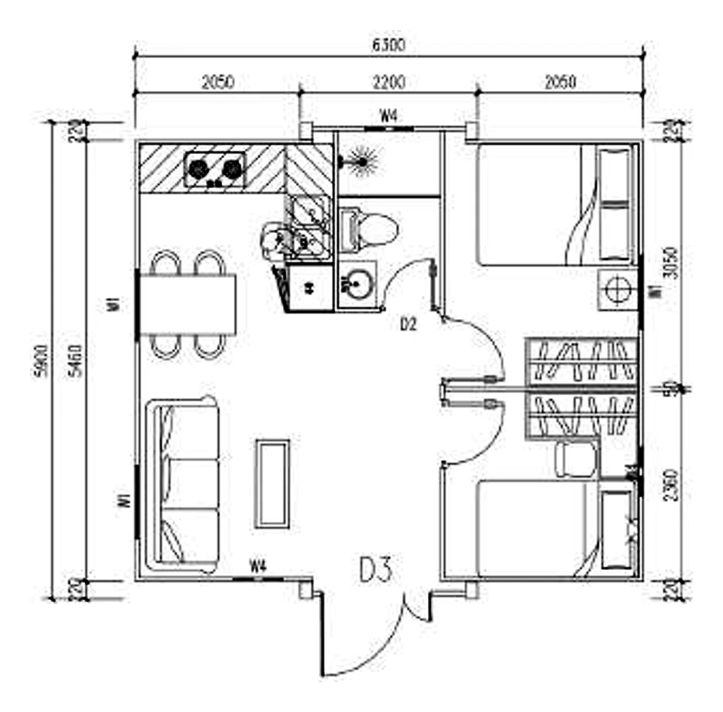 F20 Expandable House, floor plan