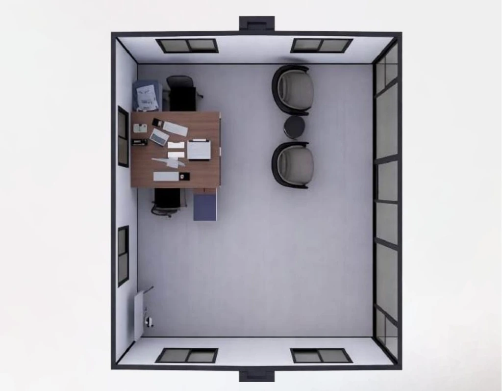 F20 Mini Expandable House, furnished layout