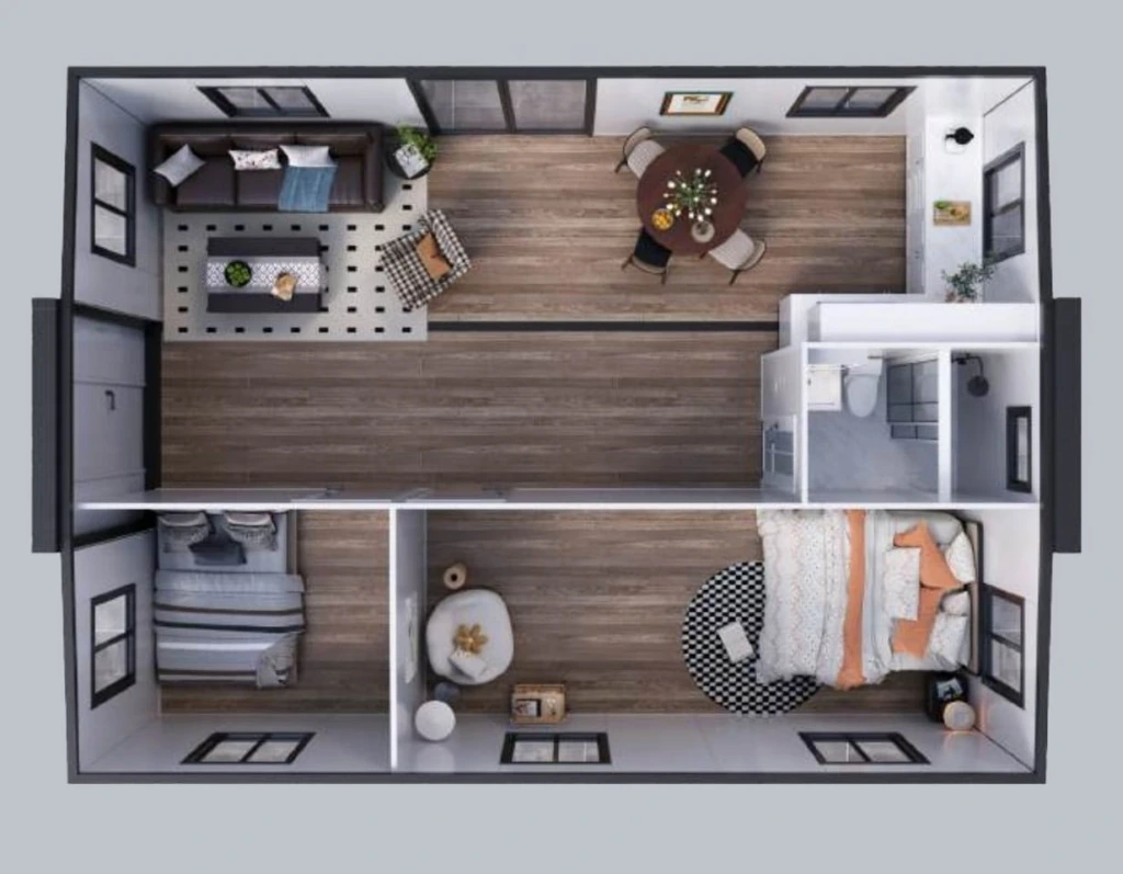 F30 PRO Expandable House, furnished layout