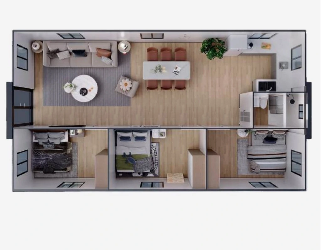 F40 PRO Expandable House, furnished layout
