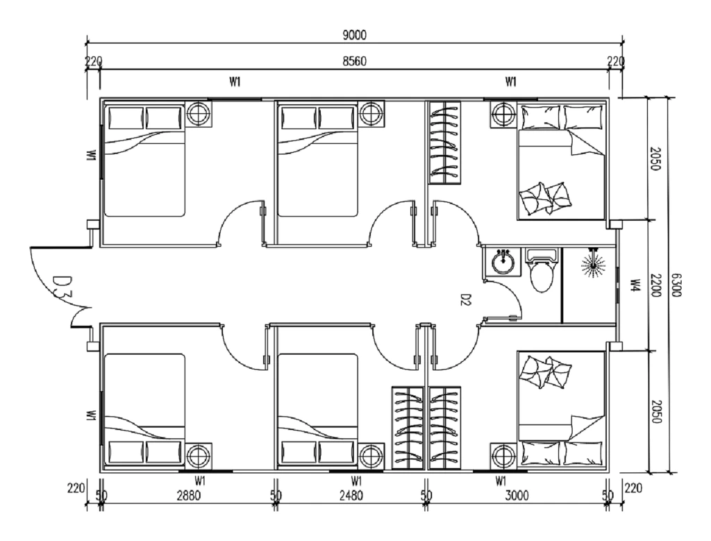 6 bedrooms, bathroom