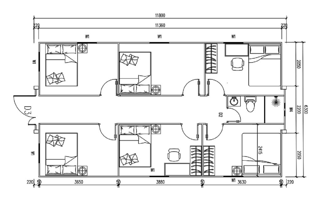6 bedrooms, bathroom