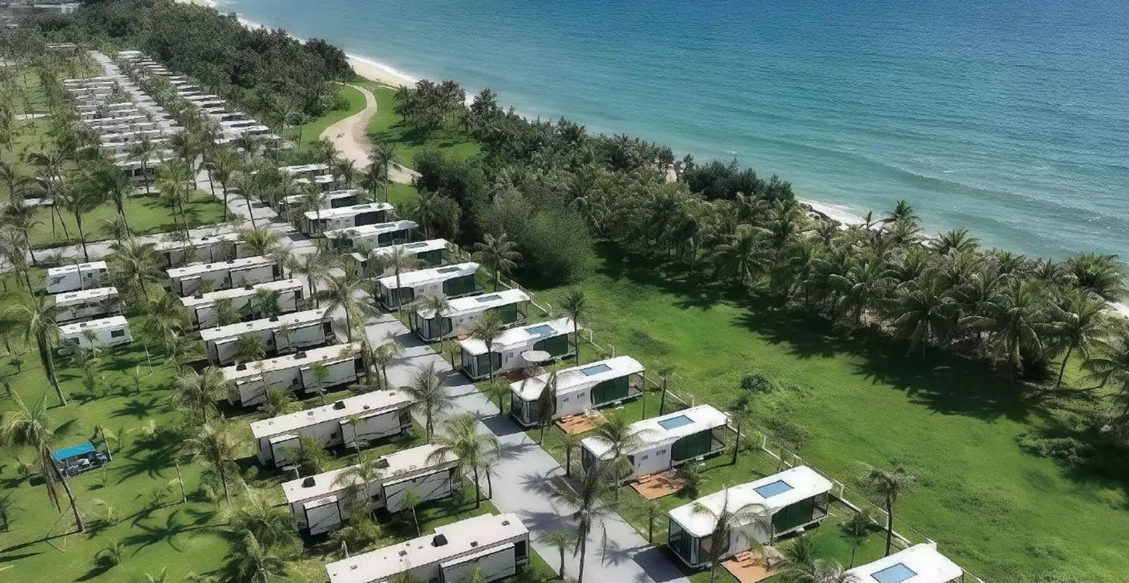 Capsule houses beside the sea